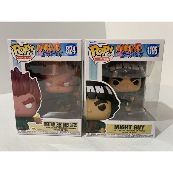 FUNKO POP! Naruto Shippuden MIGHT GUY Figures 1195 + 824 NEW Lot Of 2 Figures - Picture 1 of 6